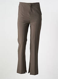 Pantalon droit tissage crêpe taille normale vert GRACE & MILA femme