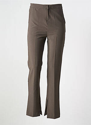 Pantalon droit tissage crêpe taille normale vert GRACE & MILA femme