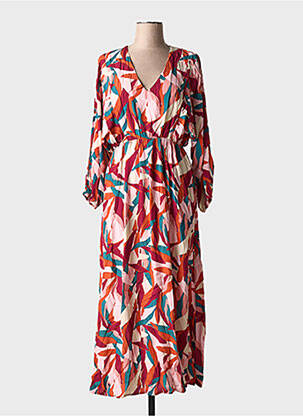Robe longue manches longues manches longues rouge GRACE & MILA femme