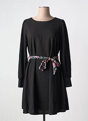 Robe mi-longue manches longues manches longues noir GRACE & MILA femme
