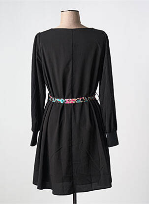 Robe mi-longue manches longues manches longues noir GRACE & MILA femme