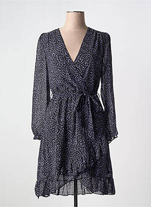 Robe mi-longue imprimé fantaisie manches longues noir ARTLOVE femme