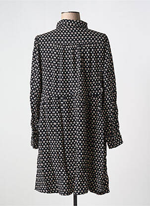 Robe mi-longue imprimé fleurs manches longues noir GRACE & MILA femme