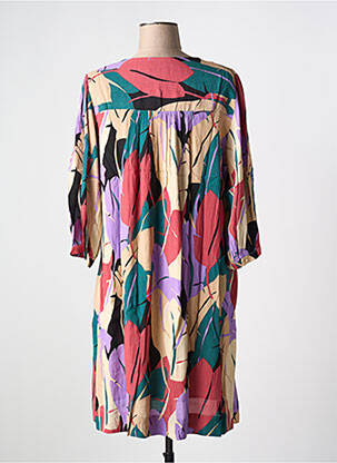 Robe courte manches 3/4 manches 3/4 violet GRACE & MILA femme