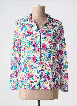 Chemisier imprimé fleurs manches longues blanc CHANON femme