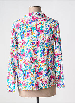 Chemisier imprimé fleurs manches longues blanc CHANON femme
