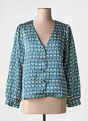 Chemisier coupe cintrée manches longues vert ARTLOVE femme