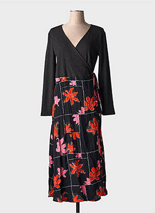 Robe longue manches longues manches longues noir DESIGUAL femme
