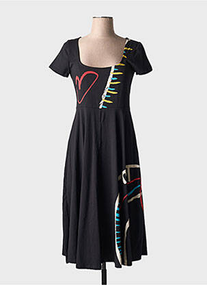 Robe mi-longue manches courtes manches courtes noir DESIGUAL femme