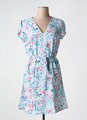Robe courte manches courtes manches courtes bleu EMMA ELLA femme