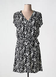 Robe mi-longue coupe fluide manches courtes noir EMMA ELLA femme