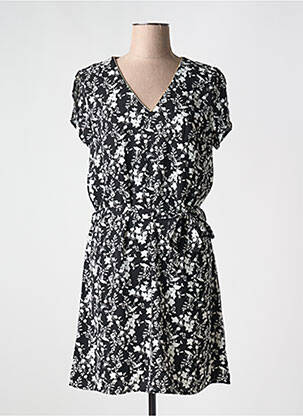 Robe mi-longue coupe fluide manches courtes noir EMMA ELLA femme