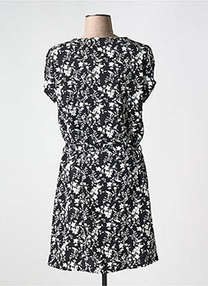 Robe mi-longue coupe fluide manches courtes noir EMMA ELLA femme