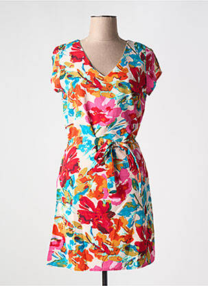 Robe courte manches courtes manches courtes rouge EMMA ELLA femme