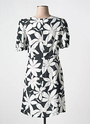 Robe courte fermeture zippée au dos manches courtes noir DESIGUAL femme