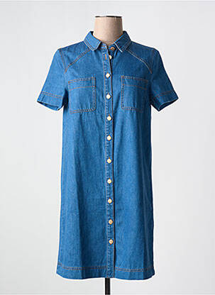 Robe courte manches courtes manches courtes bleu MAJOLICA femme