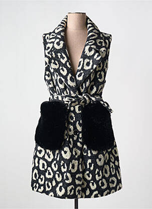 Manteau long coupe cintrée sans capuche noir CARLA GIANNINI femme