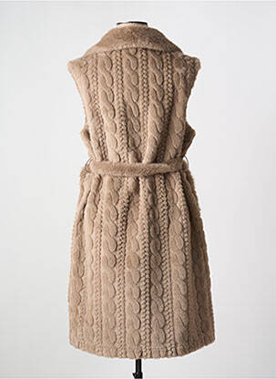 Manteau long coupe cintrée sans capuche marron MIN SWEET femme