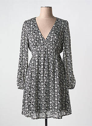 Robe courte manches longues manches longues noir MAJOLICA femme