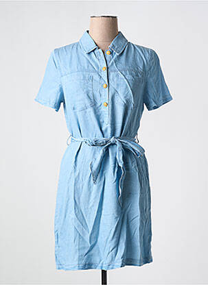 Robe courte manches courtes manches courtes bleu MAJOLICA femme