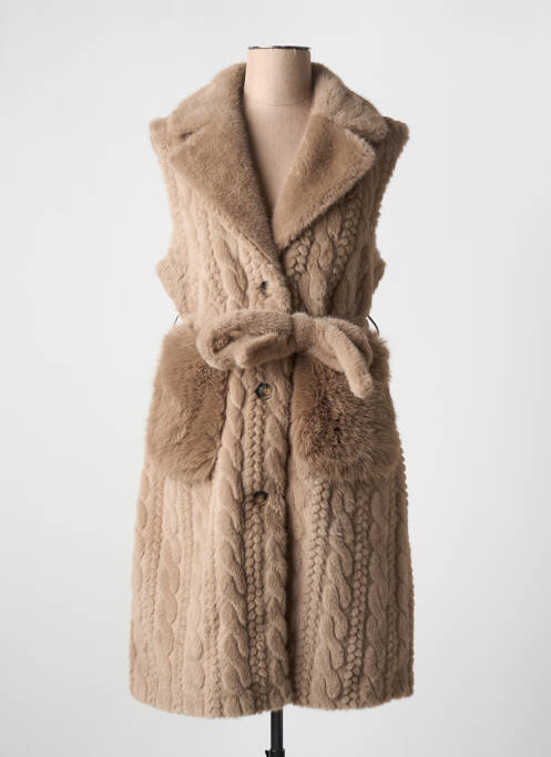 Manteau long marron MIN SWEET pour femme