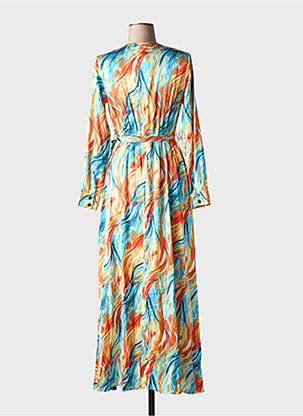 Robe longue manches longues manches longues orange HF WOMAN COLLECTION femme