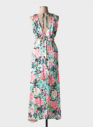 Robe longue imprimé fleurs sans manche rose HF WOMAN COLLECTION femme