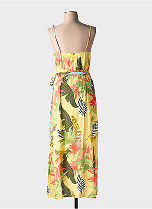 Robe mi-longue col v fines bretelles jaune DESIGUAL femme
