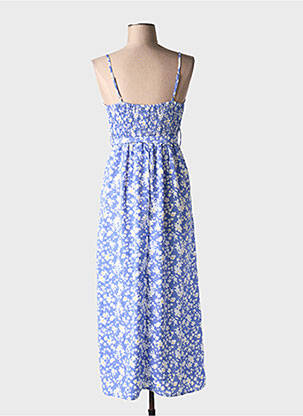 Robe longue tissage popeline fines bretelles bleu TIFFOSI femme