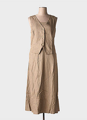 Ensemble robe tissage crêpe marron GARCONNE femme