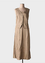 Ensemble robe tissage crêpe marron GARCONNE femme