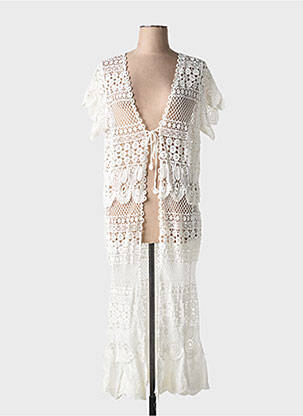 Gilet manches courtes col v blanc MC LORENE femme