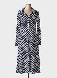 Robe longue manches longues manches longues bleu MORAGN femme