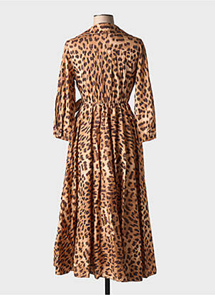 Robe longue manches 3/4 marron GARCONNE femme