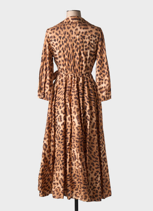 Robe longue manches 3/4 marron GARCONNE femme
