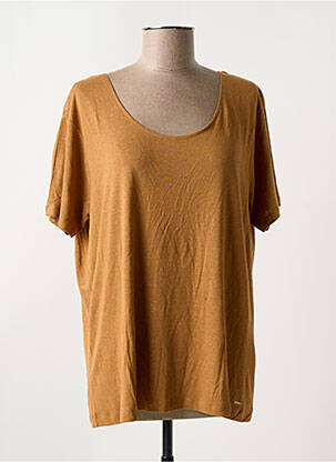 T-shirt coupe droite manches courtes marron KAPORAL femme