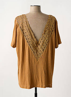T-shirt coupe droite manches courtes marron KAPORAL femme