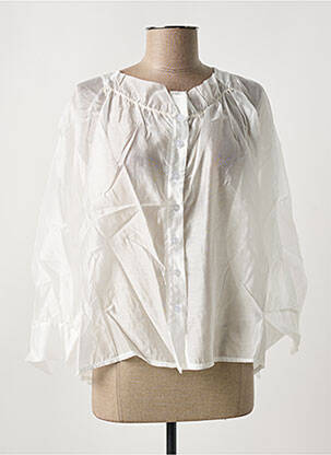 Chemisier coupe fluide manches longues blanc GARCONNE femme