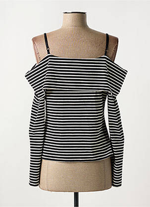 Top tissage jersey manches longues noir MORGAN femme