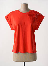 T-shirt coupe droite manches courtes orange MORGAN femme
