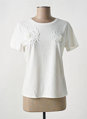 T-shirt stretch manches courtes beige MORGAN femme