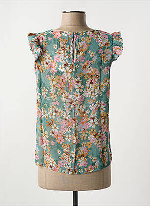 Blouse légère et transparente manches courtes vert EMMA ELLA femme