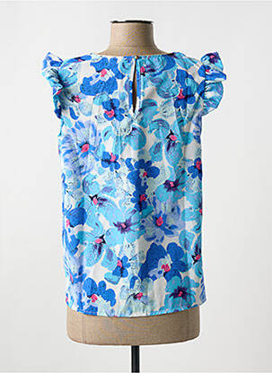 Blouse imprimé fleurs manches courtes bleu EMMA ELLA femme