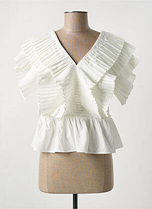 Top manches courtes manches courtes blanc GOLDEN LIVE femme
