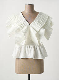 Top manches courtes manches courtes blanc GOLDEN LIVE femme