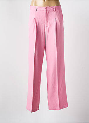 Pantalon large tissage popeline taille normale rose GOLDEN LIVE femme