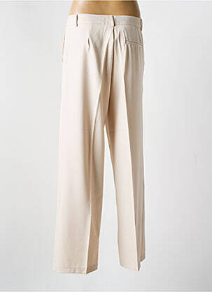 Pantalon large tissage popeline taille normale beige GOLDEN LIVE femme