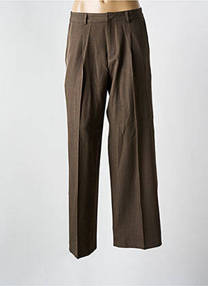 Pantalon large tissage popeline taille normale marron GOLDEN LIVE femme