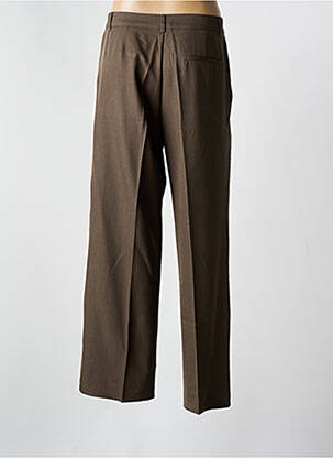 Pantalon large tissage popeline taille normale marron GOLDEN LIVE femme