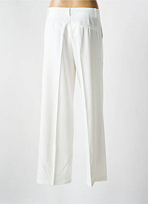 Pantalon large tissage popeline taille normale blanc GOLDEN LIVE femme